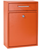 Mail Boss 7425 High Security Steel Locking Wall Mounted Mailbox Office Drop Comment Letter Deposit Box, Orange
