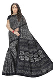 TAMAIRA FASHION Womens Plain Weave Pure Cotton Saree Without Blouse Piece(1654_Black)