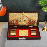 Artrust Radha Krishna Charan Paduka Box l Gold Plated | Radhe Shyam Prayer Box | Charan Paduka Box for Pooja | Momento with Natu