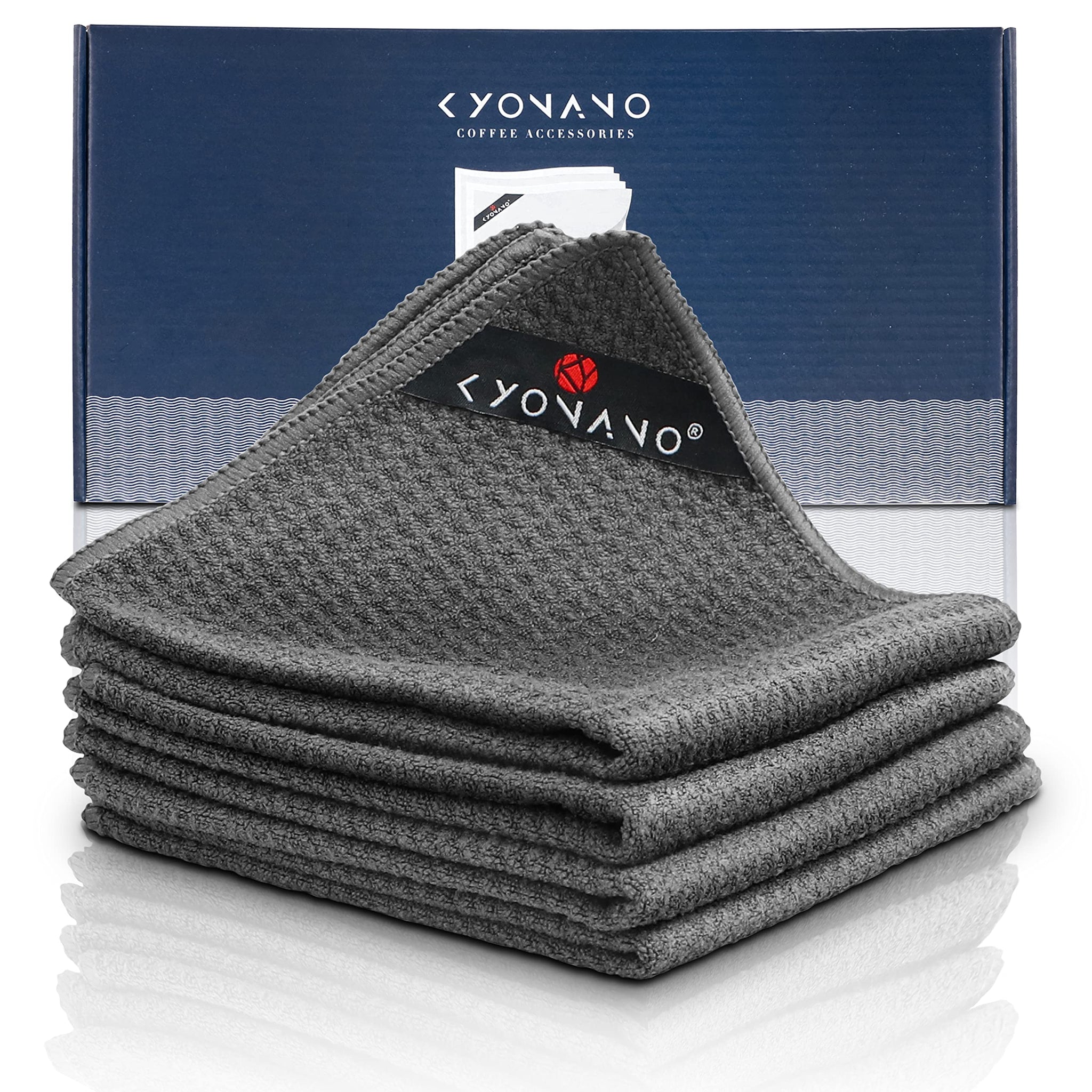 KYONANO Barista Micro Cleaning Towels 4 Pack - Make The Perfect Coffee or Espresso - Coffee Accessories for Barista to Clean Ste