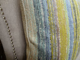Plutus Brands Plutus Spoft Stire Cornflower Handmade Throw Pillow, 16 X 16, Blue/Mustard/Lavender