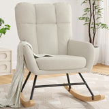 AYEASY Rocking Chair Nursery, Teddy Baby Nursery Rocking Chairs, Modern Nursing Chair for Breastfeeding, Nursery Rocker for Smal