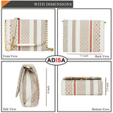 Adisa Women Girls Stripes Cross Body Sling Bag (Sl5100-Bro_Brown),Brown,,B0BD63DRLZ