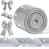 Syhood 20 Yard Glitter Ribbon Wired Edge Waterproof Sparkly Garland for Gifts Wrapping Cards Crafts Wreaths Holiday Christmas De