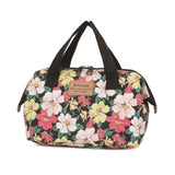 Smrcom Makeup Bag Cosmetic Bag For Women Girl Travel Makeup Bag Toilet Bag Zipper Organizer Bag Waterproof (Black color flower)