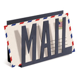 MyGift Mail Holder Organizer Countertop Modern Metal Black with Cutout MAIL Lettering Design, Office Desktop Envelope and Docume