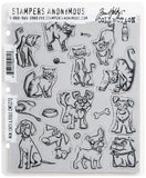 Stampers Anonymous Tim Holtz Cling Mount Stamps: Mini Cats and Dogs CMS272