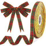 Luinabio 50 Yard Grosgrain Stripe Ribbon Plaid Ribbon Polyester Fabric for Halloween Christmas Wedding DIY Crafts Gifts Wrapping