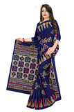 Tamaira Fashion Womens Plain Weave Pure Cotton Saree Without Blouse Piece(Ab13_Darkblue)