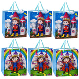 FunBlast Paper Bags for Gifts Pack of 6 Pcs Paper Goodie Bags Small, Kraft Paper Bags with Handles for Birthday, Wedding, Part