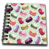3D Rose Cute and Colorful French Macaroon Cookies On A Dotted Background Mini Notepad, 4 x 4