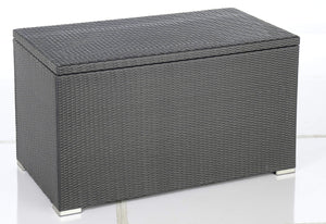 Alfresco Home 353-1815 Sicuro Medium Wicker Cushion Storage W/Hydraulic Lid Deck Box, Black