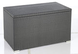 Alfresco Home 353-1815 Sicuro Medium Wicker Cushion Storage W/Hydraulic Lid Deck Box, Black