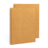 DSTELIN 10 inch x 7.5 inch, 100GSM, Blank Spiral Notebook, 2Pack, Soft Cover, Sketch book, 50 Pages / 25 Sheets, (Brown)