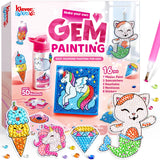 Klever Kits 16 Projects Gem Painting, Kids Diamond Gem Painting Kit with 5D Gem, Arts and Crafts for Girls Ages 6-12, Gem Craft 