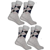 Cotson MenS Diamond Cut Organic Cotton Crew Length Socks (Silver, Pack Of 4)