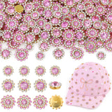 150 Pcs 10/12/14 MM Sew on Rhinestones for Bedazzling,Pink Crystal Glass Flatback Rhinestones for Crafting,Flower Big Gems Large