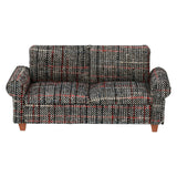 Gray Dollhouse Sofa Couch, Miniature Living Room Furniture Loveseat, Accessories for 6 inch Dolls, 1/12 Scale