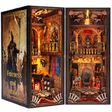 Book Nook Kit - Knight's Castle Dollhouse with Throne Room Scene, Miniature 3D Puzzle for Bookshelves, Dual Power LED Collectibl