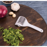 Hics Gourmet Rolling Fresh Herb And Multipurpose Kitchen Mincer, With 9-Stainless Steel Blades, White