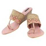 Shoetopia Women'S & Girl'S Pink Woven Design Wedges Heels-Eu40,Pink,7,B09HV32N8V