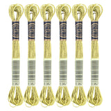 6 Skeins Embroidery Thread, Metallic Light Gold Embroidery Floss Friendship Bracelet String, Polyester Cross-Stitch Threads for 