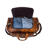 Leather duffel bag 24 Inch U Zip holdall Travel sports Duffle Weekend gym Sports by KPL