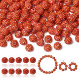 LAIDANLA 120pcs 10mm Tangerine Rhinestone Beads Baseball Beads for Crafting, Shiny Round Shamballa Disco Beads, Sparkle Crystal 