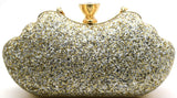 Tooba Women Handicraft Box Clutch Bag Purse For Bridal, Casual, Party, Wedding (Metallic Gold N Silver)