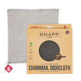 Knapp Made Chainmail Dishcloth 7  x5- Replace Your Dirty Sponge - All Purpose Kitchenware, Pots & Pans Cleaner - Lasts a Li