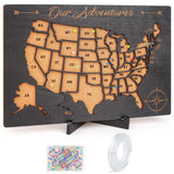 Luoyadee Cork Board USA Map Pin Board, US Map Tracker for Travel, Maps of USA for Traveling, United States Travel Maps for Coupl