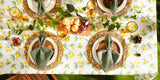 Dii Summer Lemon Vinyl Tabletop Collection Flannel Backed Tablecloth, Indoor/Outdoor, 70 Round