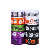 Meseey 50 Yards Halloween Ribbon - 5/8 Inch Spider Web Skull Pumpkin Bat Hocus Pocus Witch Legs for Gift Wrapping Hair Bows Part