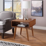 Boraam Zebra Series Alborg End Table, Rich Walnut