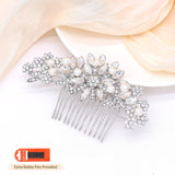 Ammei Headpiece Silver Wedding Hair Comb With Pearls And Crystals Wedding Hair Accessories Bridal Headpiece Or For Parties
