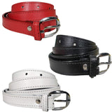 Queery WomenS Pu Leather Belt (Red, Black, White)