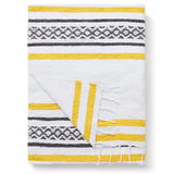 Gray and Yellow Mexican Blanket by Laguna Beach Textile Co - Beach, Yoga, Camping, or Decorative Throw Blanket - Traditional Han