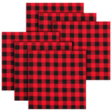 6 Buffalo Plaid Fat Quarters - 20 x 20 Inch Precut Fabric - Red & Black - Perfect for Christmas Sewing & Quilting