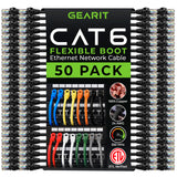 GEARit 50-Pack Cat6 Patch Cable 0.5 Foot / 6 Inches Cat 6 Ethernet Cable Snagless Flexible Soft Tab - Premium Series - Purple