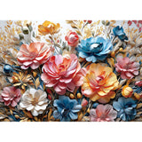 Vibrant 3D Floral Bloom 1000 Piece Puzzle for Adults, Fun Puzzles for Adults 1000 Pieces with HD Print & Poster, 27.5 * 19.7 in 