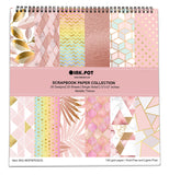 Inkdotpot 25 Sheets Metallic Pastels Theme Texture Scrapbook Paper Pad 12x12, SingleSided Scrapbook Paper Colorful Cardstock P