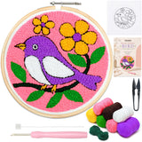 Picknmake Punch Needle Embroidery Kit For Beginners, Purple Bird