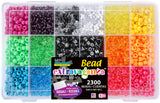 The Beadery 18 Compartment Bead Alphabet CHALKBOARD TRIBEAD BOX, Black