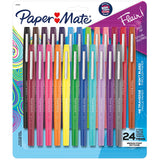 Paper Mate Felt Tip Pens, Flair Marker Pens, Medium Point, Assorted, 24 Count