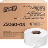 Genuine Joe GJO2506008 Jumbo Dispenser Roll Bath Tissue (8 roll pack)
