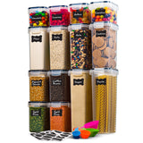 14 Pack Airtight Food Storage Container Set - BPA Free Clear Plastic Kitchen and Pantry Organization Canisters with Durable Lids