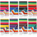 8 Pcs Large Mexican Blankets Bulk Authentic Mexican Serape Blanket Mexican Striped Throw Blanket Colorful Fiesta Beach Blanket F