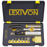 LEXIVON Butane Soldering Iron MultiPurpose Kit | Cordless SelfIgniting Adjustable Flame 7Tip Set | ProGrade (LX770)