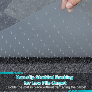 BesWin Chair Mat for Carpets, 30 X 48 Transparent Office Chair Mat for Low Pile Carpeted Floors, Computer Desk Chair Mat for