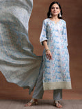 Libas Women'S Cotton Blend Kurta Set (35379_Blue